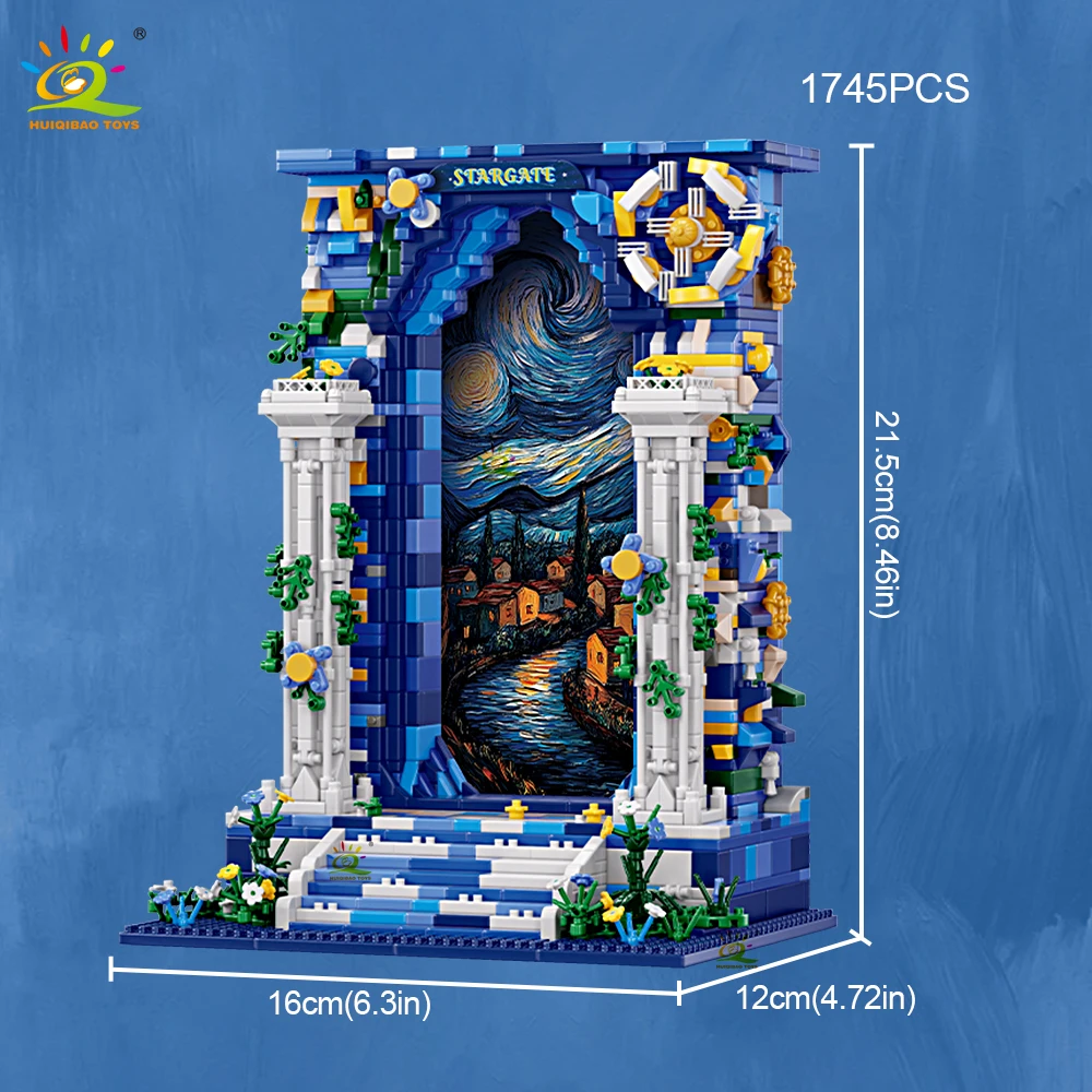Marco De Puerta Con Diseño De Cielo Estrellado De 1745 Piezas, Conjunto De Bloques De Construcción, Expositor De Puerta Con Diseño De Cielo Estrellado