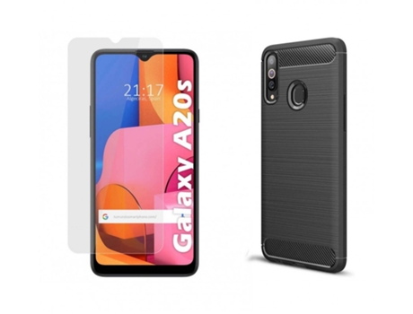 Carcasa + Protector de Pantalla Samsung Galaxy A20s TUMUNDOSMARTPHONE Pack Negro