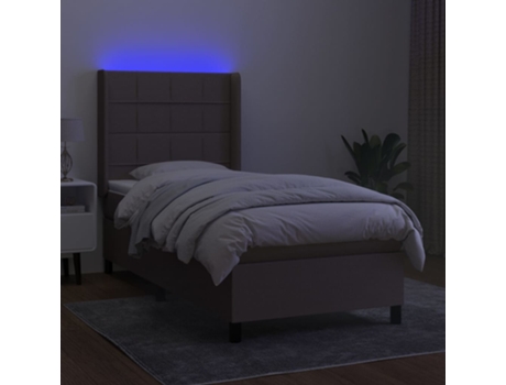 MAISON ExCLUSIVE Colchón con somier/Led 90x200 cm Tejido gris-marrón