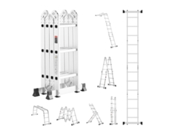 Escalera plegable multiusos Succebuy 7 en 1, 3 peldaños, alcance de 3,6 m