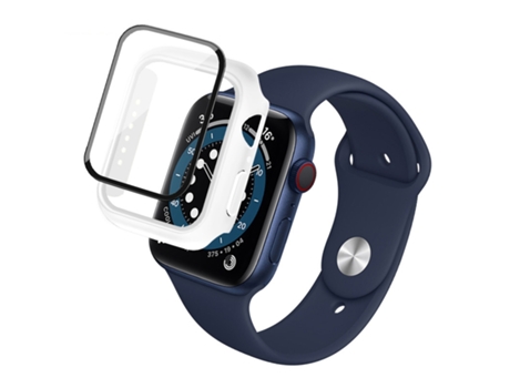 Apple Watch Series 9/8 Caja con marco de pieza imak de 45 mm y película de vidrio templado (blanco)