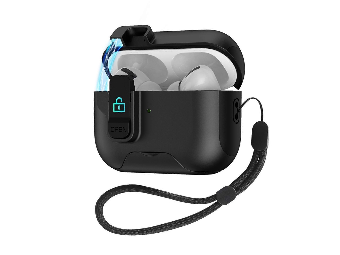 Estuche para auriculares con tapa retráctil automática y cierre de seguridad. GIECY