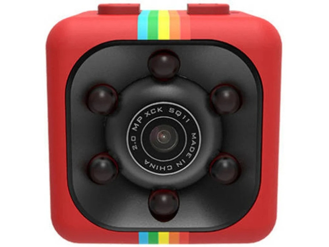 Cámara de seguridad Yizhood Mini HD 1080P con visión nocturna y detección de movimiento para interiores (roja)