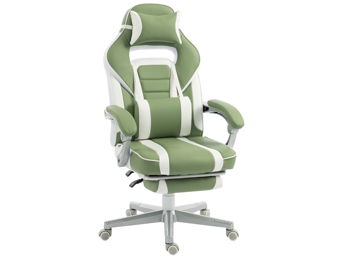 Silla Gaming Reclinable Con Reposapiés, Verde.
