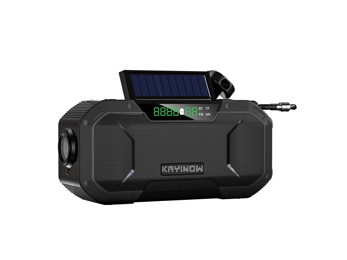 Radio de emergencia portátil Viewleaf con manivela de 15000 mAh, energía solar, linterna LED AM/FM/NOAA y banco de energía para uso en exteriores