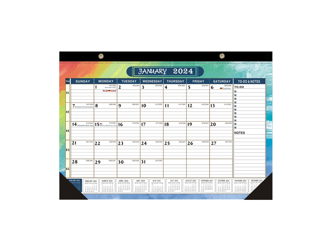 XYVONA Calendário De Parede Com Papel Espesso, Capa Twin Wire Gancho Para Pendurar Blocos Com Data Juliana, Jan. 2024 Jun. 2025 Xyvona