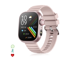 Smartwatch Zw39 con notificaciones de apps, llamadas Bluetooth y monitor de presión arterial y oxígeno. 3,7 x 1,1 x 4,7 cm. Color rosa.