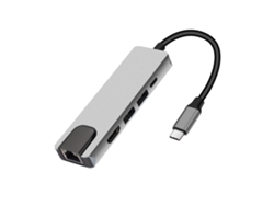 Usb C Hub 5 en 1 Adaptador multipuerto Ethernet Usb3.1 Dock Compatible con HDMI para Macbook Pro/Air Chromebook Dell Xps Hp y dispositivos BISBISOUS