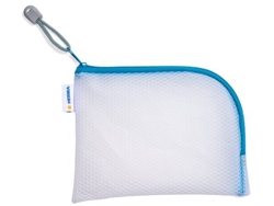 Bolsa con cremallera HERMA de malla Din A6 azul