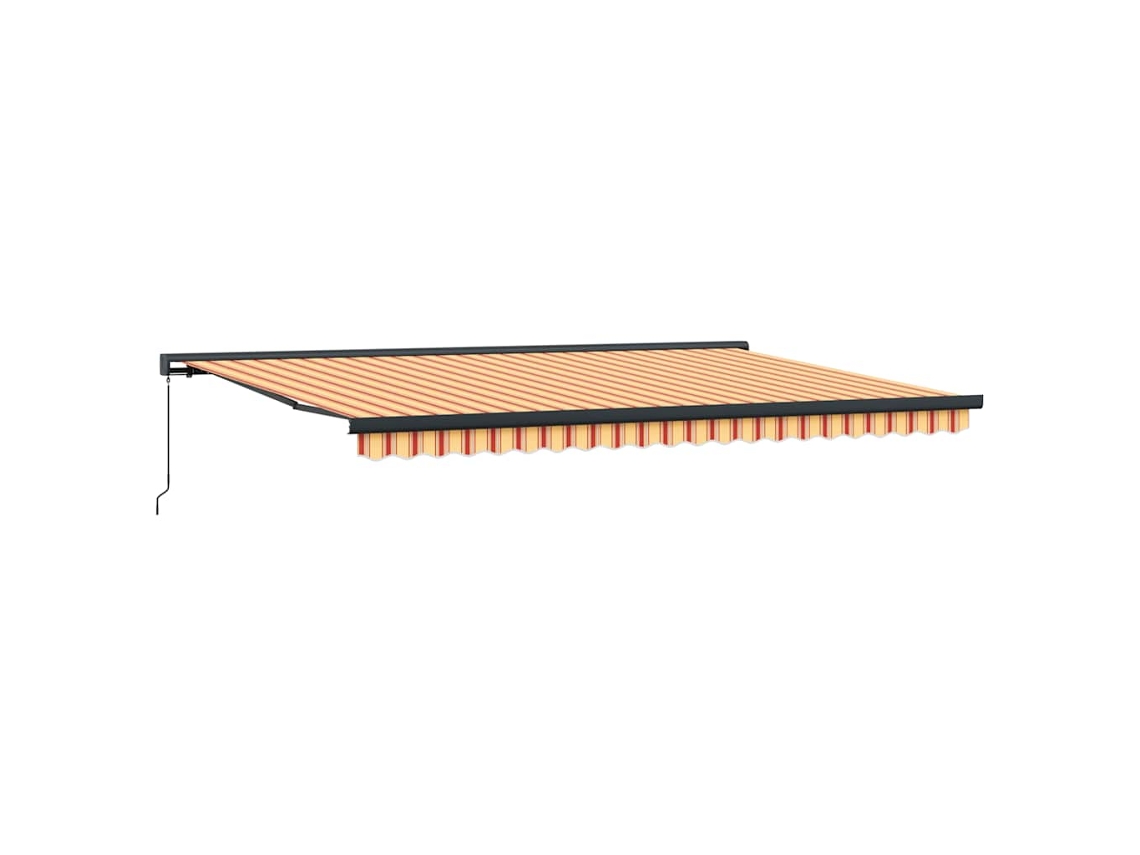 Maison Exclusive - Toldo Retráctil Aluminio Y Tela Amarillo Y Blanco 5x3 M