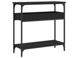 Maison Exclusive - Mesa Consola Con Estante Madera Ingeniería Negra 75x29x75 Cm