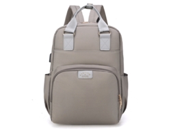 Mochila de maternidad portátil, bolsa de pañales de viaje de gran capacidad con puerto de carga USB, color gris Gertiz