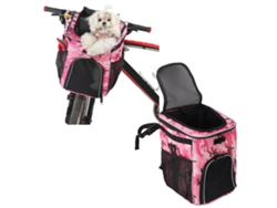 Cesta de bicicleta para perros, portabicicletas impermeable para mascotas, mochila frontal extraíble con bolsillos laterales, bolsa de viaje BISBISOUS