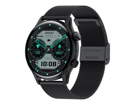 Reloj inteligente con rastreador de fitness y pantalla AMOLED de 1,36, reloj con llamada Bluetooth (Negro) BISBISOUS