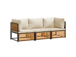 Maison Exclusive - Set De Sofás De Jardín Con Cojines 3 Pzas Madera Maciza Acacia