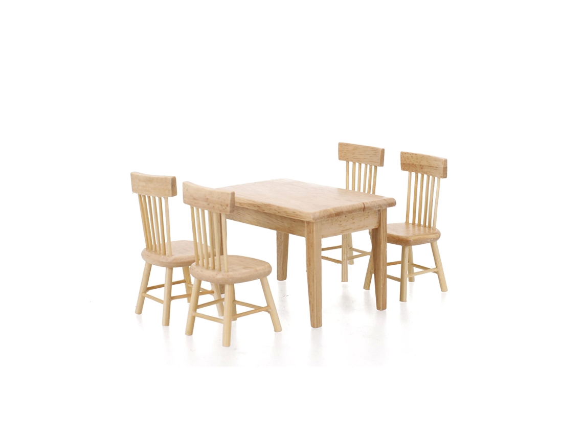 20du26 Silla de comedor en miniatura 1:12 para casas de muñecas, muebles coleccionables, madera