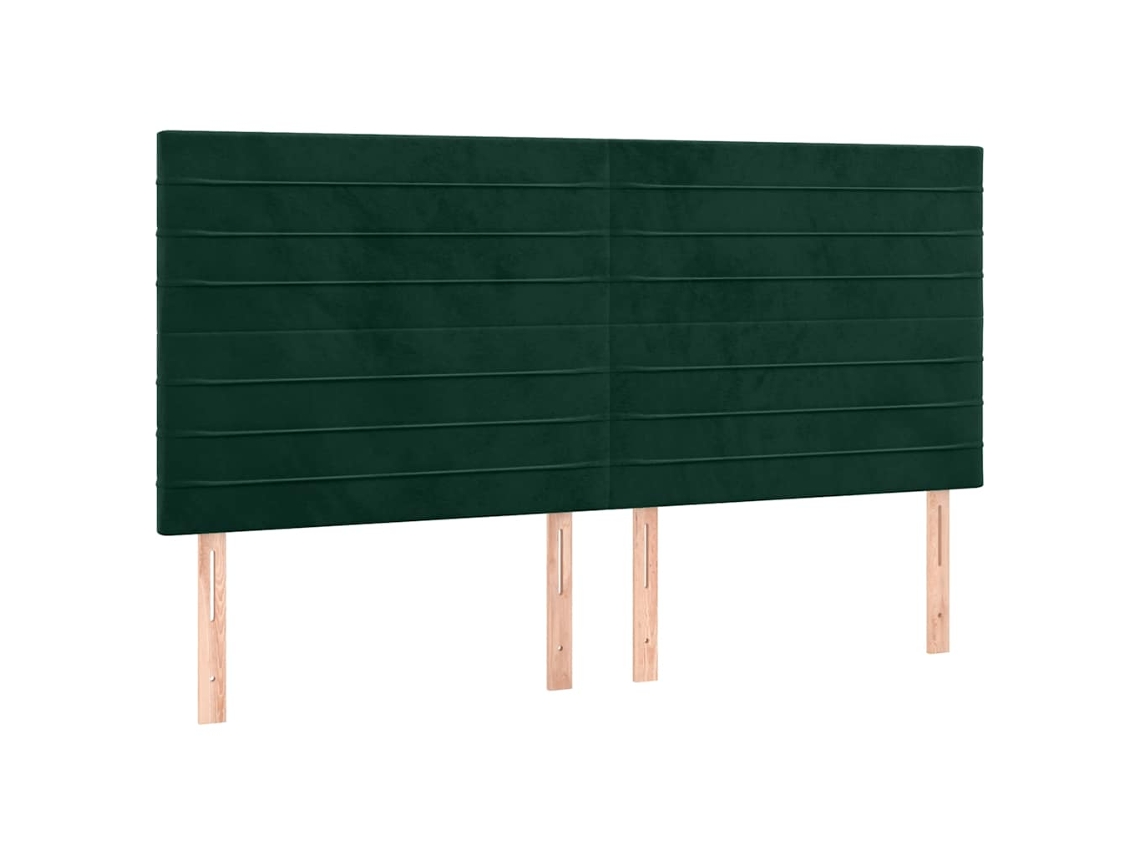 Maison Exclusive - Cabecero Terciopelo Verde Oscuro 200x5x118/128 Cm