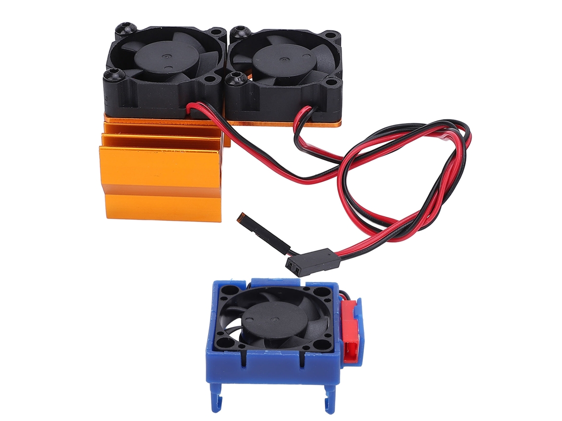 Conjunto De Ventilador Esc Doble Y Motor De Aluminio Y Plástico Para Slash Stampede Rustler Hoss 4x4 Velineon Vxl 3s 5v Gold