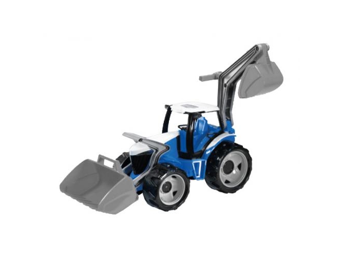 Vehículo de Juguete LENA TOYS Tractor con Excavadora y Pala en Blanco y Azul