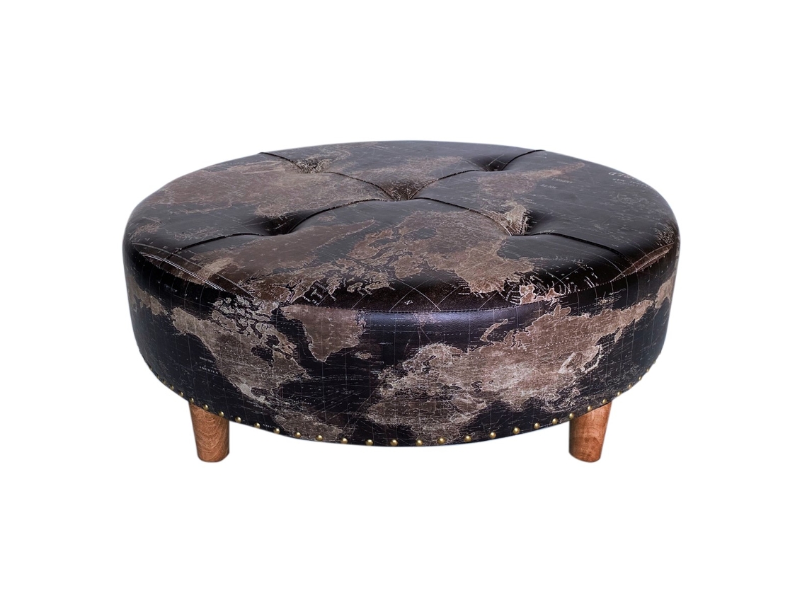 Taburete Negro de MDF y PVC 33*90*90cm Taburete mundo