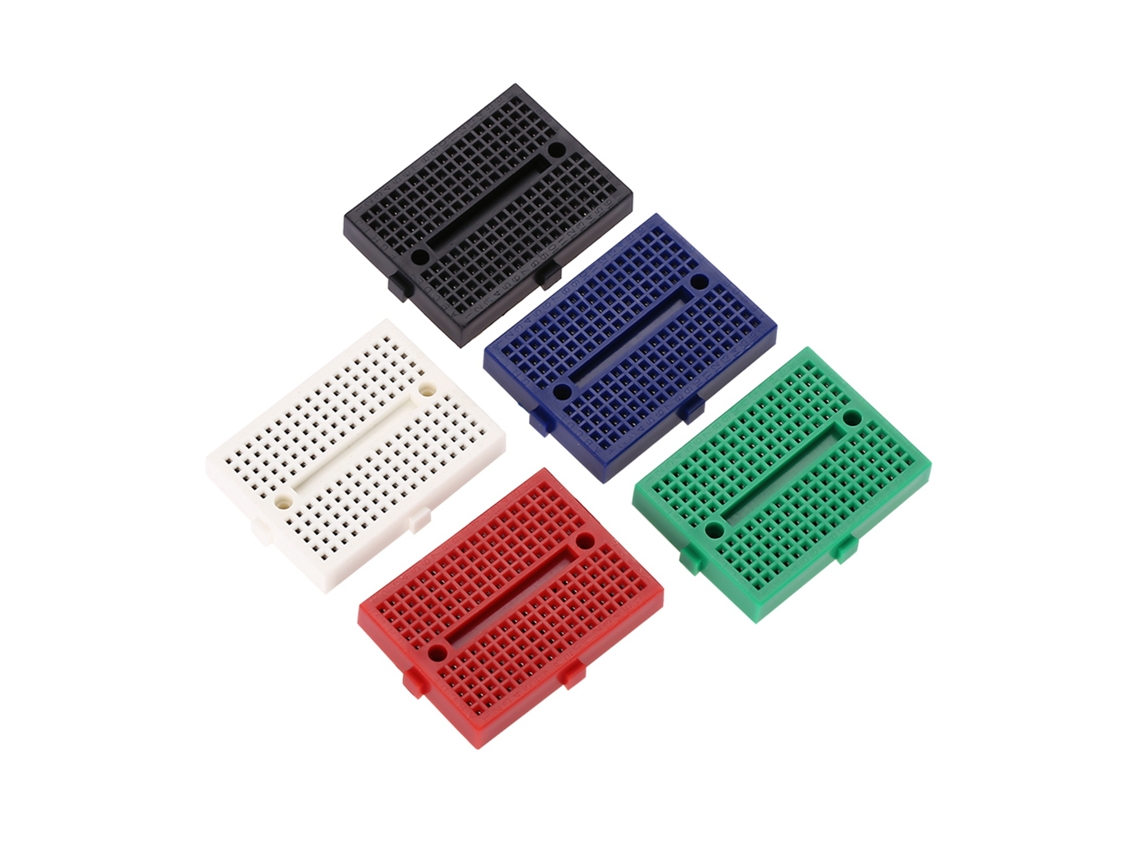 Kit De 5 Mini Protoboards Sin Soldadura De 170 Puntos Abs Con Cinta Autoadhesiva