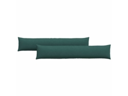 Cojines De Sofá 2 Uds Verde Oscuro 200 X 40 Cm Tela