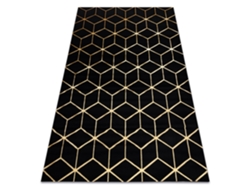 Alfombra Moderno 3D Gloss 409C 86 Cubo Elegante, Glamour, Art Deco Negro/Oro (200 x 290 cm)