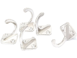 5 Ganchos Individuales Cuadrados De Aleación De Zinc Para Puerta De Baño O Oficina, Para Toallas Y