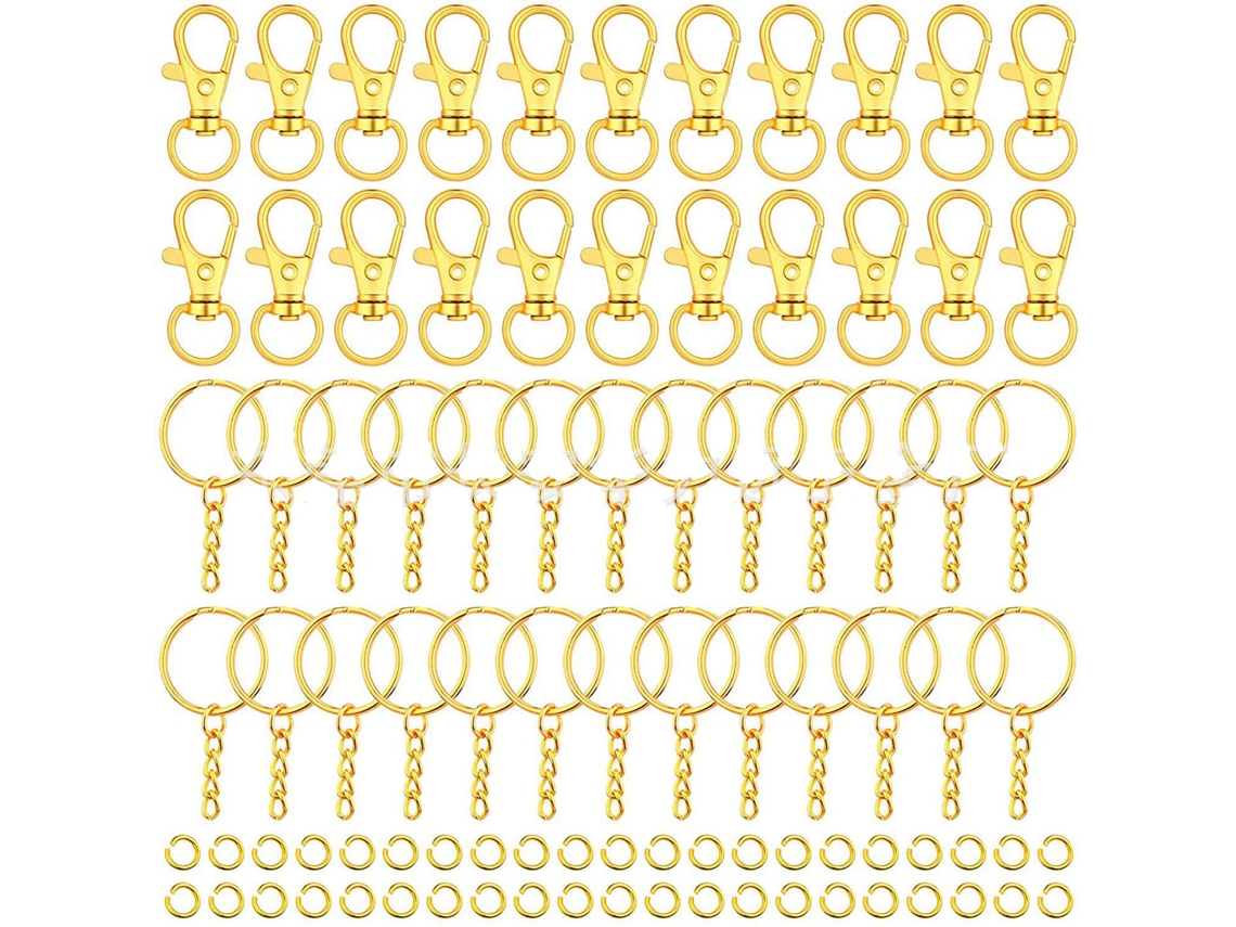 Juego De 40 Llaveros Con Cierre De Langosta, Metal Color Oro, Resistente, Duradero Y Antioxidante.