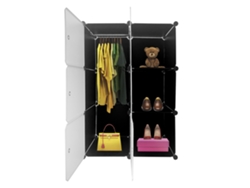 Perchero Cube Personalizable Boxed Basic Home Cubos Puertas Organización Del NYANA PVC Negro (110x75x47)
