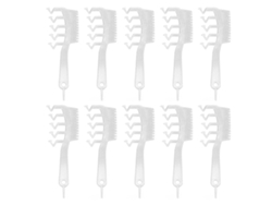 10 Peines De Dientes Anchos En Forma De Z, Plateados Brillantes, Con Dos Lados Para Peinar Y Separar El Cabello.