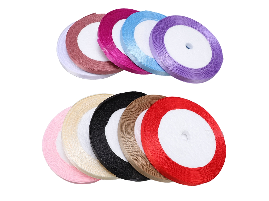 10 Lazos De Regalo De Poliéster De 0,6 Cm, Multicolor, Para Cumpleaños, Bodas Y Días Festivos.