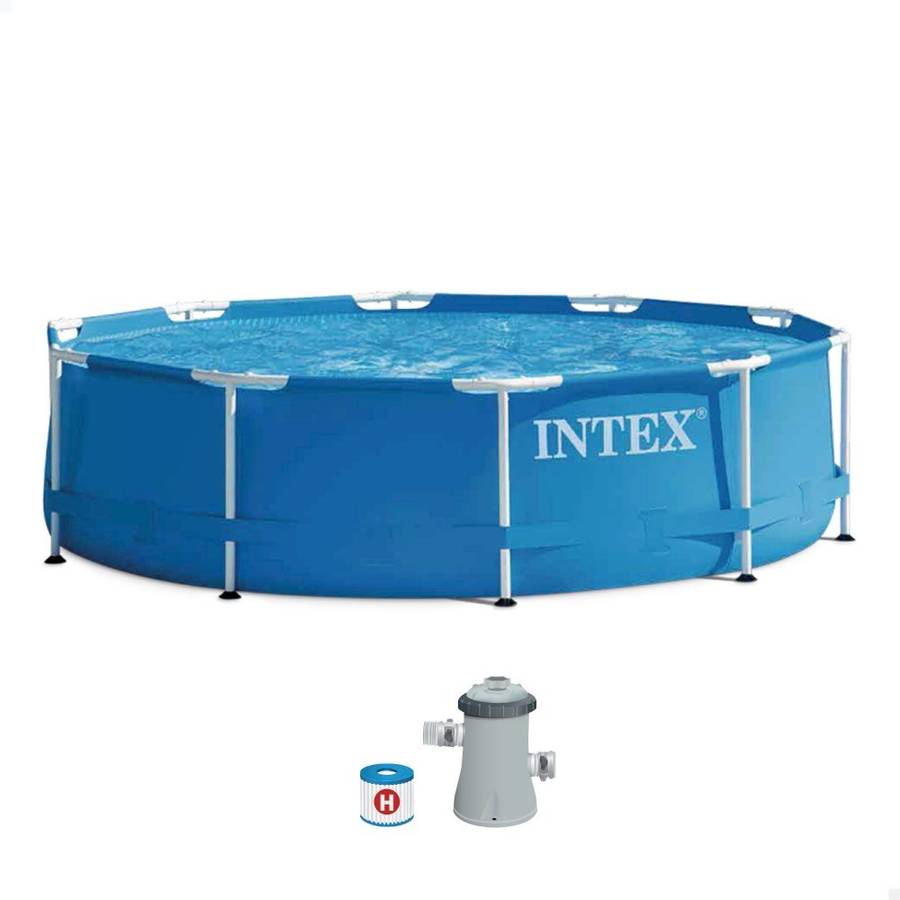 Piscina con Bomba INTEX Metal Frame Redonda Azul (305x76cm - 4485L)