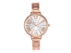 Reloj De Pulsera De Cuarzo Sencillo De Acero Inoxidable Para Mujer, Ideal Para Negocios Y Uso Diario (oro Rosa).