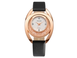Reloj De Pulsera De Cuarzo Para Mujer Yolako Con Correa De Pu Sencilla Y Elegante (negro)