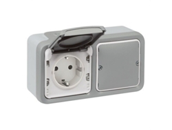 Valena Netx 069793 | Toma Corriente Estanca 2pt Ip55 Gris With Netatmo