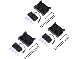 3x Para 4 Cajas De Aluminio Con Doble Ventilador Y Carcasa Metálica Negra