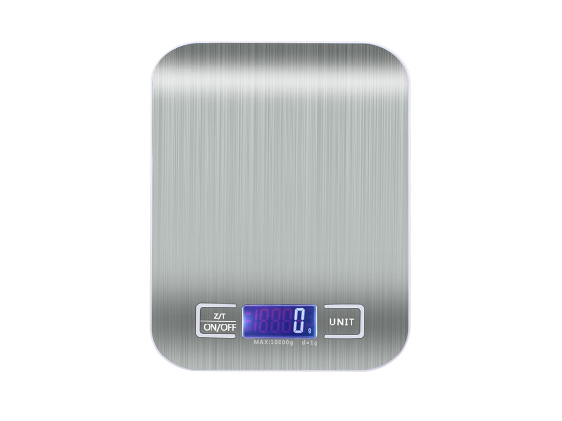 Báscula de cocina electrónica de alta precisión en acero inoxidable/ABS | Nueva | 3 en 1, 5 kg/1 g | Caja roja Sfushos (blanca/gris)