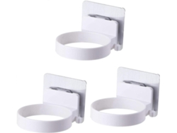 Soporte de pared para secador de pelo, soporte para el cabello, estante autoadhesivo con ventosa D GOKOCO (3 piezas)