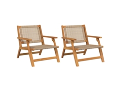 Juego de 2 muebles de jardín Vidaxl en madera maciza de acacia beige
