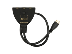 Conmutador de interfaz multimedia HD 4K 60 Hz, 3 entradas y 1 salida