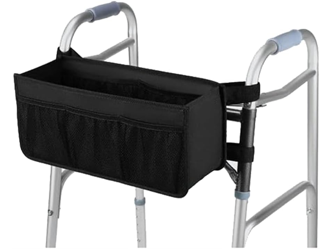 Cesta Para Andador, Bolsa Portavasos Para Andador Plegable, Almacenamiento