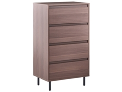 Cómoda alta Beliani Nikea para salón, MDF, aglomerado marrón oscuro, 60x40x104 cm