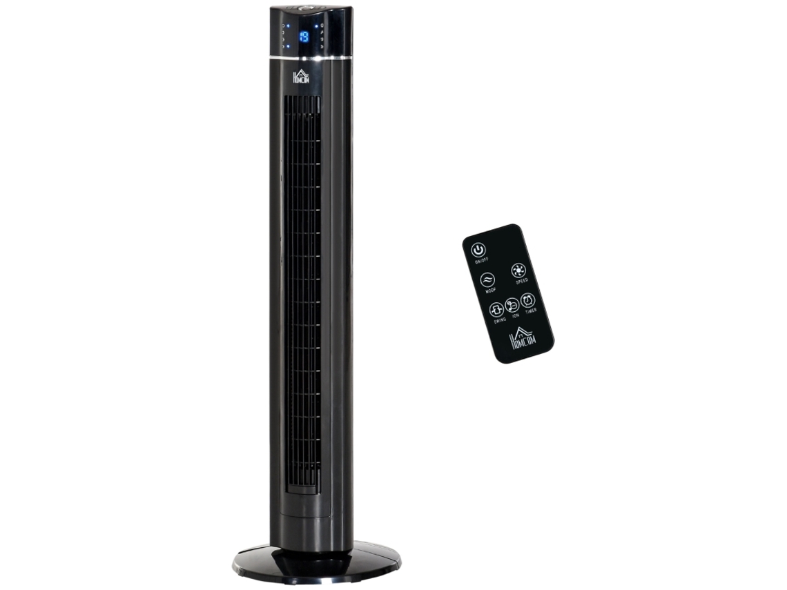Ventilador Torre 2 En 1 Con Base De Pie, Diseño Moderno Negro