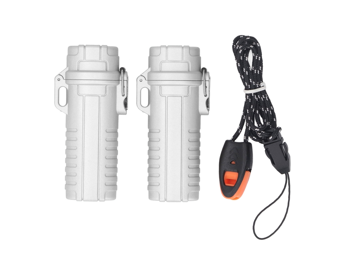 2 Tubos De Almacenamiento De Plástico Portátiles, Impermeables Y Sellados Para Llaves, Pendientes, Camping, Viajes, Color Plata.