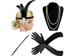 Diadema Brillante Estilo Años 20 Para Mujer - Accesorio Para Graduación, Perlas Y Plumas