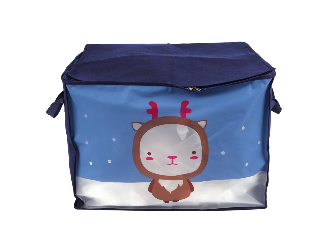 Contenedor Plegable Impermeable Y A Prueba De Polvo Con Asa Para Guardar Ropa, Edredones Y Mantas (azul Marino)