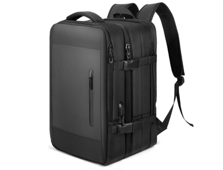 Mochila de viaje extra grande para computadora portátil, mochilas de negocios resistentes al agua con puerto de carga USB-2319 # Negro