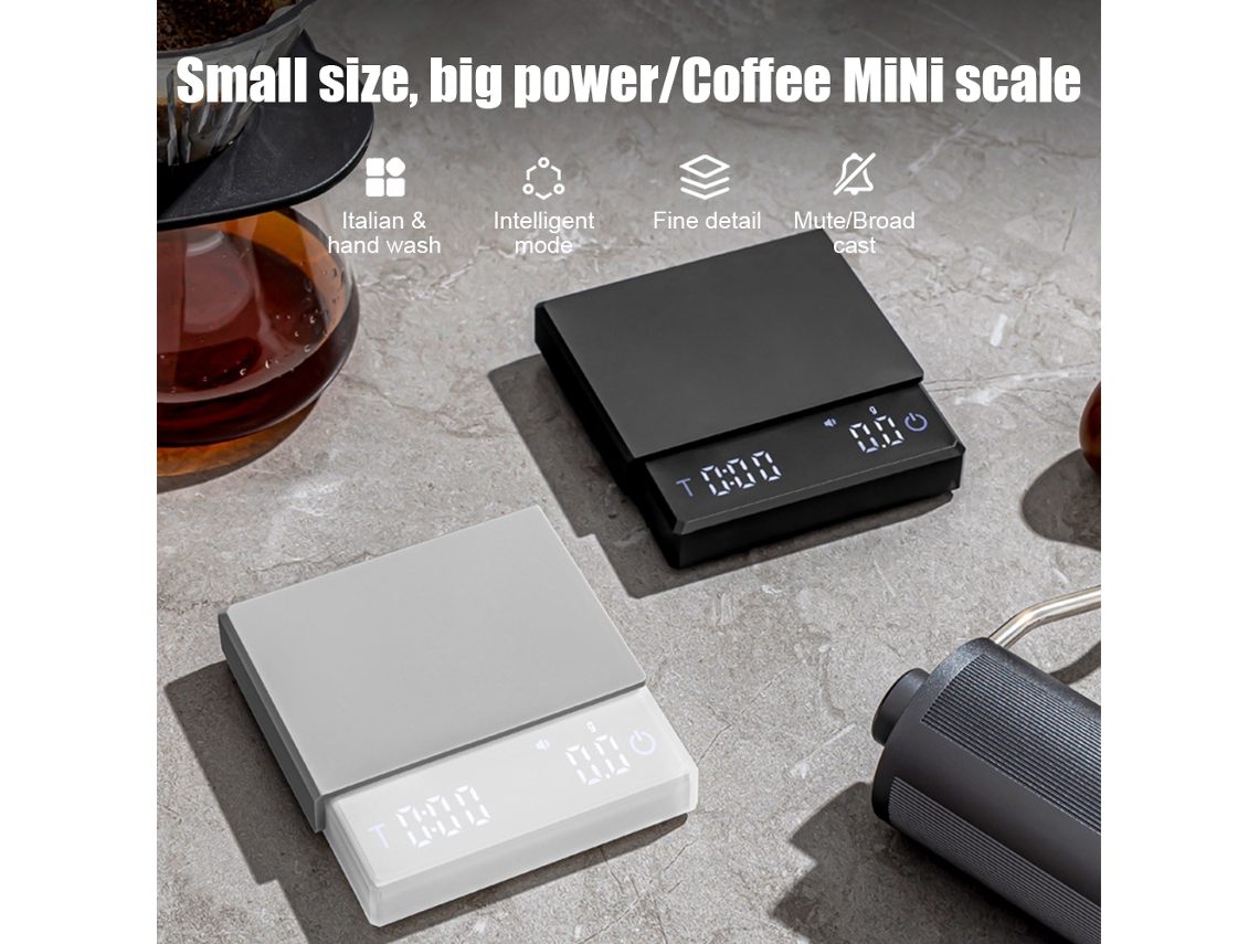 Balanza De Café Mini Con Temporizador 2kg/0.1g Precisa Usb-c Recargable Portátil