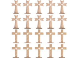 Juego 20 Cruces Madera Hechas Decoración Religiosa Hogar Adornos Decorativos Fiestas Natural 10 Piezas